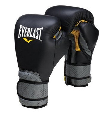 Перчатки боксерские на липучке Everlast Pro Leather Strap, кожа, 10-18 oz (691001)