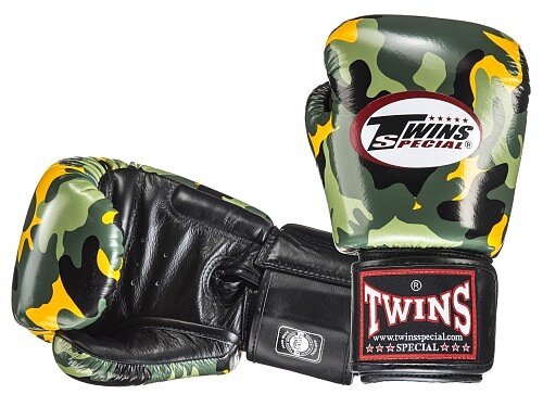Перчатки боксерские Twins, 10 oz, 14 oz (FBGV-Army-Y)