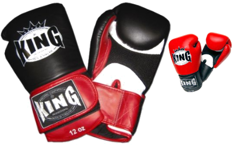 Перчатки боксерские тренировочные KING Air красные, черные 10-16 oz (KBGAV)