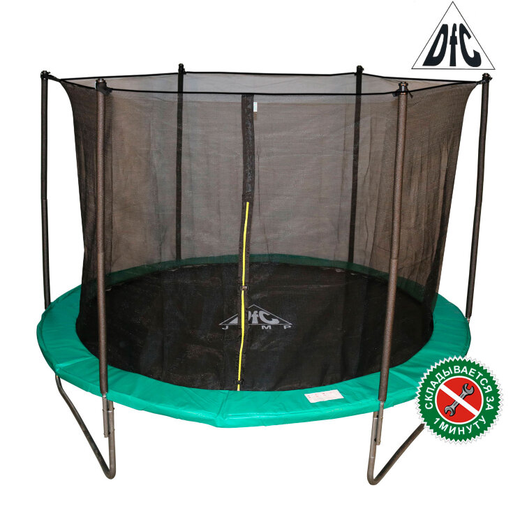 СКЛАДНОЙ СЕМЕЙНЫЙ БАТУТ С СЕТКОЙ DFC JUMP (14FT-TR-EG) (цвета: green/apple green) (427 см) 