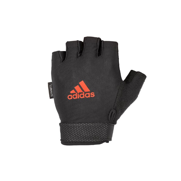 Перчатки для фитнеса Adidas (черные с красным логотипом) (ADGB-12413)
