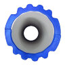 Массажный профилированный ролик InEx Hollow Roller (синий)