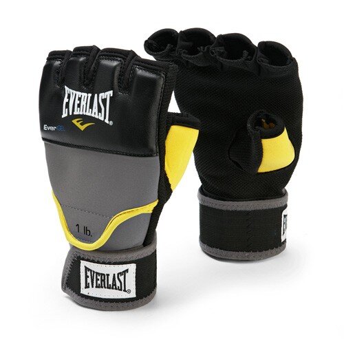 Перчатки Everlast гелевые с утяж. (1кг) Weighted Gel, черные (4335)