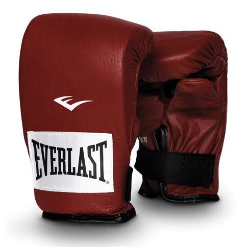 Перчатки снарядные профессиональные Everlast, красные, черные, кожа (150000U)