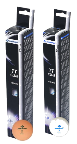Мячики для настольного тенниса DONIC 2T-CLUB, (6 шт) Цвет: белый, оранжевый