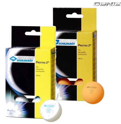 Мячики для настольного тенниса DONIC PRESTIGE 2, (6 шт) Цвет: белый, оранжевый