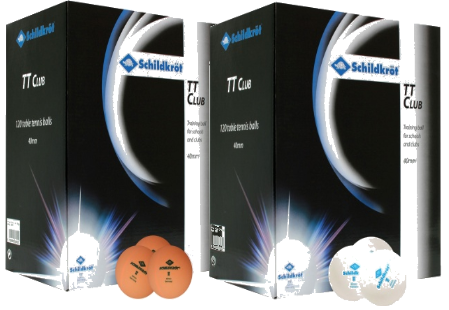 Мяч для настольного тенниса DONIC 2T-CLUB, белые, оранжевые (120 шт)