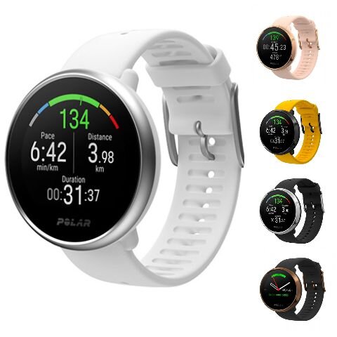 Часы с пульсометром на запястье и встроенным датчиком GPS Polar Ignite, белый, розовый / золотой, желтый, черный, черный / медный​